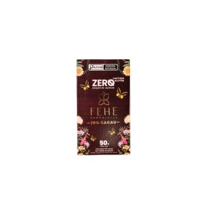 Foto da embalagem da barra de chocolate zero açúcar Fehe sabor chocolate 70% cacau.