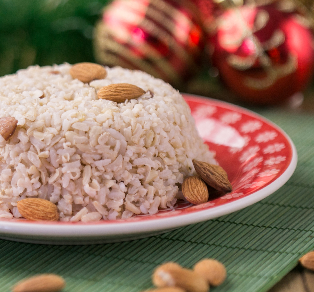 Arroz integral com amêndoas