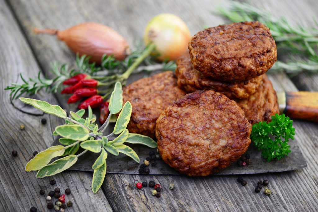 hambúrguer caseiro com fibras