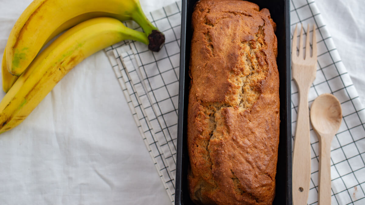 Receita de Bolo de banana com casca