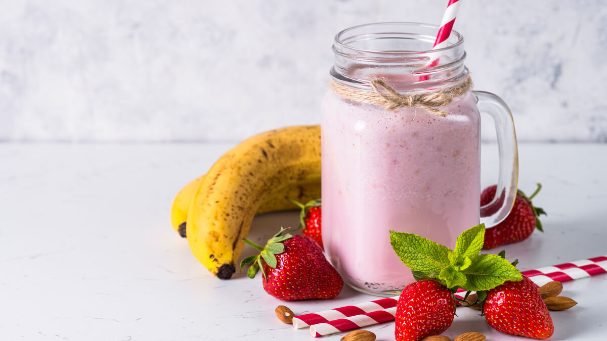 Receita de Iogurte com Biomassa de Banana e Morango