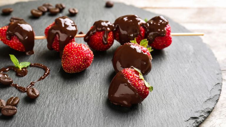 morangos cobertos com chocolate