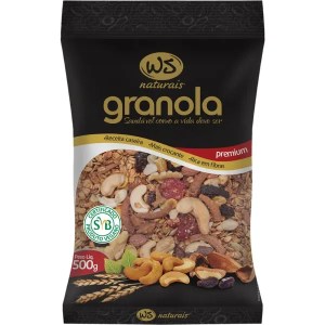 Foto da embalagem de granola premium da marca Naturais